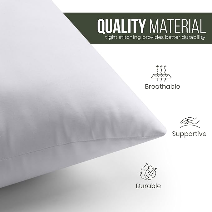 Utopia Bedding Throw Pillows (Set of 1, White) – 20 x 20 Inches Down Alternative Pillows for Bed, Sofa, and Couch - Fluffy Decorative Stuffer Pillow for Indoors & Outdoors