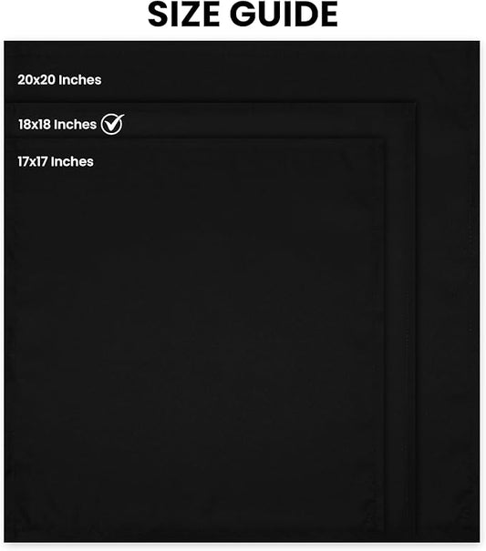 Utopia Home [24 Pack, Black] Cloth Napkins 18x18 Inches, 100% Polyester Hemmed Edges, Washable and Reusable Ideal for Parties, Weddings and Dinners