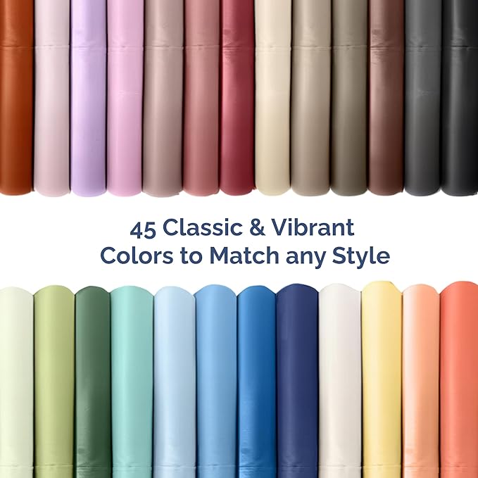 Cal King Size Flat Sheet - Hotel Quality Top Flat Bed Sheet Only - Ultra-Soft, Comfy, Breathable & Cooling - Fade & Wrinkle Free - Easy-Care, Stain & Shrink Resistant Bedding - Oeko-Tex - Light Blue