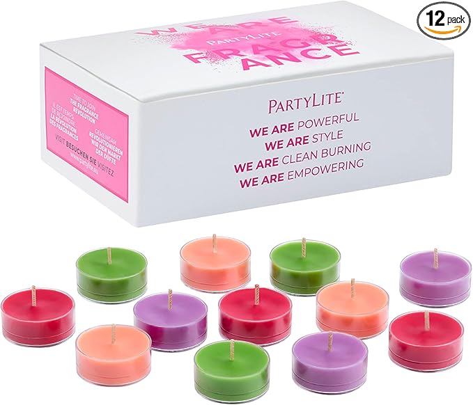 PartyLite Tea Lights Sampler, Wildflower and Grass with Coconut Scented Candles, Gift Set of 12, Aromatherapy with up to 4 to 6 Hours Burn Time, Ideal for Home Decor, Holiday Gifting and Celebration