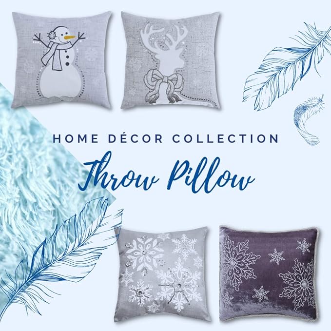 Comfy Hour Under The Sea Collection Ocean Coastal Three Lighthouses Accent and Throw Pillow Blue Decorative Cushion, 18"x13", Polyester