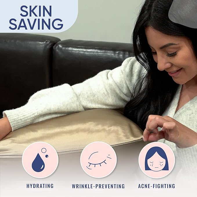 Blissy Silk Pillowcase - 100% Pure Mulberry Silk - 22 Momme 6A High-Grade Fibers - Silk Pillow Cover for Hair & Skin - Regular, Queen & King (Taupe, King)