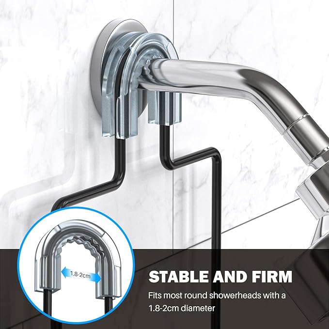 Epicano Shower Caddy Hanging, Anti-Swing Over Head Shower Caddy Rustproof with Hooks for Towels, Sponge and More, Matte Black