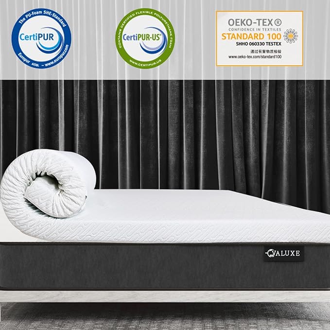 3 Inch Gel Memory Foam Mattress Topper California King Size High Density Cooling Pad Pressure Relief Bed Topper (with Removable & Washable Bamboo Cover)