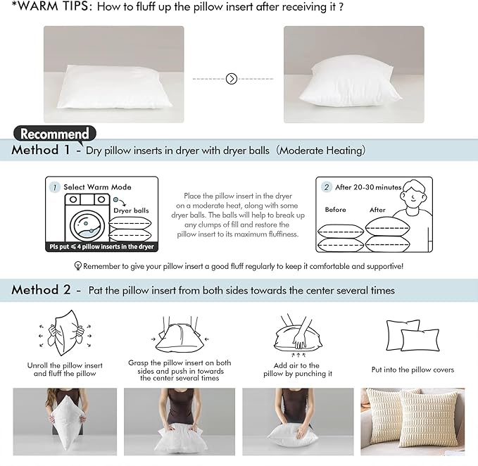 MIULEE 16x26 Pillow Insert -Decorative Throw Pillow with 100% Cotton Cover Rectangle for Sofa Couch