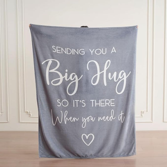 Grey Inspirational Healing Throw Blanket – Soft Flannel Fleece 50″×60″ – Get Well Soon Gifts for Women & Men – Sympathy, Thinking of You & Birthday Gift Blanket – All-Season Comfort and Warmth