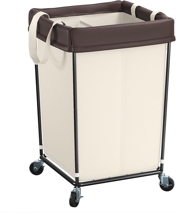 Mefirt 160L Laundry Basket with Wheels, 2 Section Large Rolling Laundry Hamper Bag with Wheels, Clothes Hamper Cart for Laundry, Bedroom, Bathroom and Dorm
