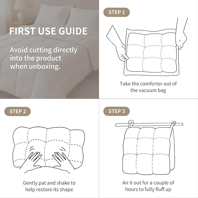 SAPHREAS Feather Down Comforter Twin Size, Soft 100% Cotton Luxurious Hotel Bedding Comforters with Corner Tabs, 68x90”, All Season White Duvet Insert