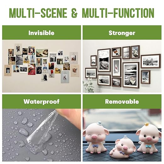 PAGFAER Sticky Dots, 200PCS Glue Points Dots Double Sided for Smooth Wall, Posters, Balloons - 0.4" Removable Clear Sticky Dots, No Residue Museum Putty for Home & Party & Crafts Use