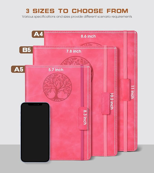 Lined Journal Notebook for Women Men,256 Pages B5 Large Hardcover Leather Journals for Writing,Travel,Business,Work,School,College Ruled Notebooks for Note Taking,Diary Notepad 7.8"×10.2"