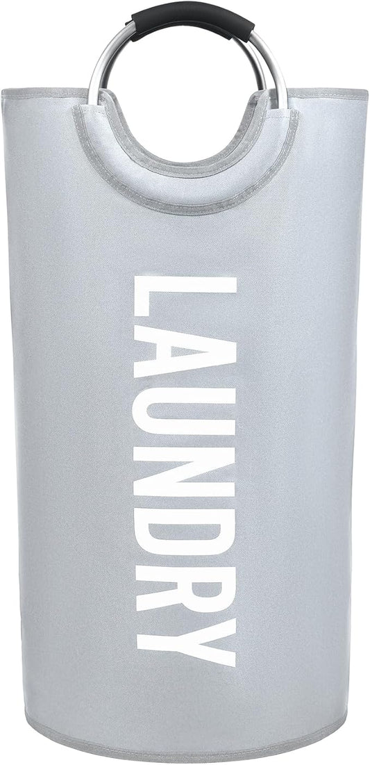 Miss Promation 90L Large Laundry Basket，Collapsible Laundry Basket Easy Storage，Waterproof Laundry Hamper，Clothes Hamper Stands Up Well (Grey, M)