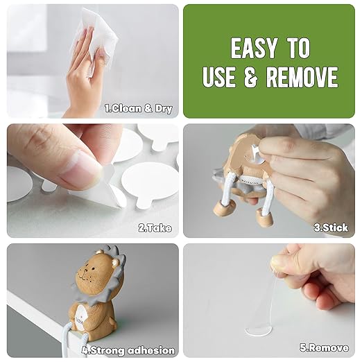 PAGFAER Sticky Dots, 200PCS Glue Points Dots Double Sided for Smooth Wall, Posters, Balloons - 0.4" Removable Clear Sticky Dots, No Residue Museum Putty for Home & Party & Crafts Use