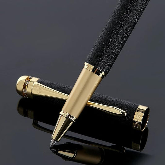 Rollerball Liquid Ink Pens,Best Luxury Ball Pen Gift Set for Men and Women,Black Ink Fancy Pen Refillable for Executive Office,Professional,pretty pens,cool pens,Nice cute Designer Pens(Black)