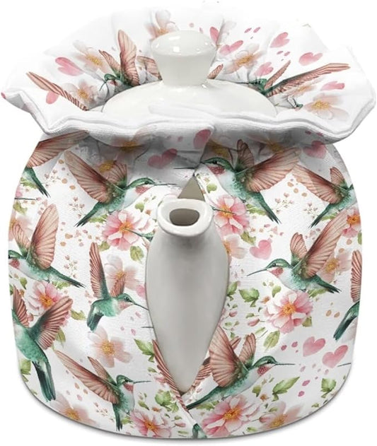 Lime Hummingbird Tea Pot Cozies Shock and Drop Protection for Teapots Tea Kettle Cover Tea Pot Sleeve Kitchen Home Decorative Tea Pots Cozy with Insulation Pad Keep Breakfasts