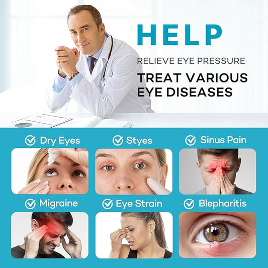 Ezona Heated Eye Mask, Warm Eye Compress Mask for Dry Eyes, USB Electric Eye Heating Pad with Temperature & Timer Control, Dry Eye Mask for Blepharitis, Sinus Migraine (Gray)