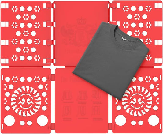 BoxLegend Shirt Folder Board Tshirt Clothes Folder Folding Board Durable Laundry Helper Liner Sorter, Red