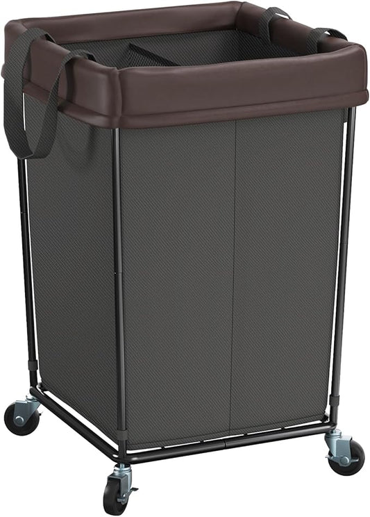 Mefirt 160L Laundry Hamper with Wheels, 2 Section Large Rolling Laundry Basket Bag with Wheels, Clothes Hamper Cart for Laundry, Bedroom, Bathroom and Dorm