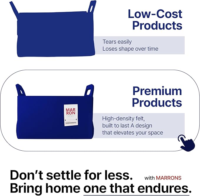 Collapsible Yellow Felt Storage Bin Medium 11"x7.1"x7.1" – Foldable Basket with Handles for Closet, Toy Storage, Laundry Room Organization, Decorative Storage Bins for Shelves, Cube Storage