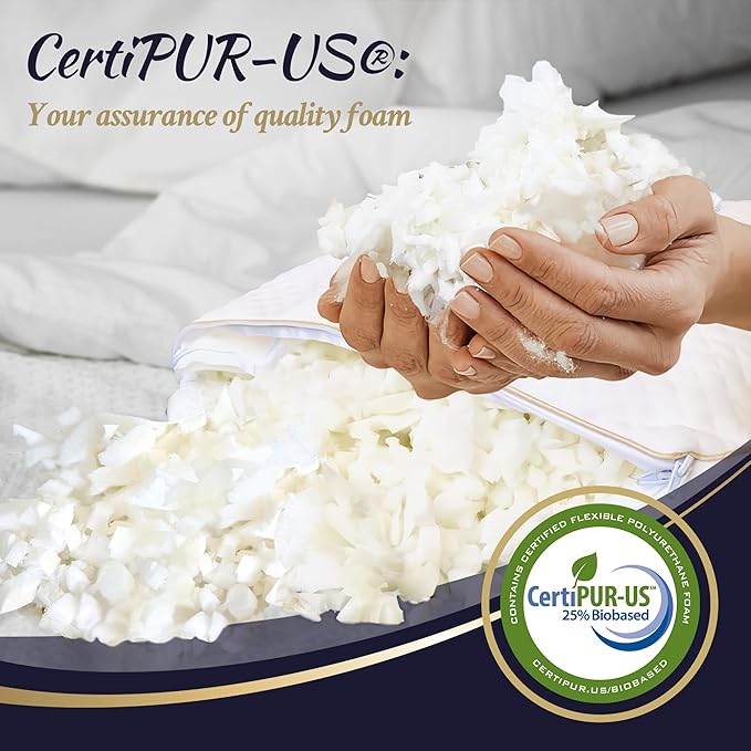 Royal Therapy 4-Pack King Memory Foam Pillow, Adjustable Shredded Odor-Free Pillow for Neck & Shoulder Pain Relief, Support for Back, Stomach, Side Sleepers, AirFlowPRO