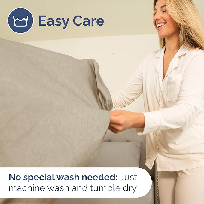 King Size Flat Sheet - Hotel Quality Top Flat Bed Sheet Only - Ultra-Soft, Comfy, Breathable & Cooling - Fade & Wrinkle Free - Easy-Care, Stain & Shrink Resistant Bedding - Oeko-Tex - Heathered Beige