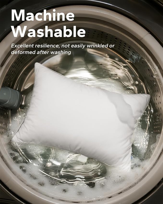 Goose Down Pillow for Sleeping, Hotel Quality 750 Fill Power Queen Size Pillow with Pillowcase - Bed Pillow for Master Bedroom, Support for Back, Side, Stomach Sleepers, 1 Pack, 20x30 Inch