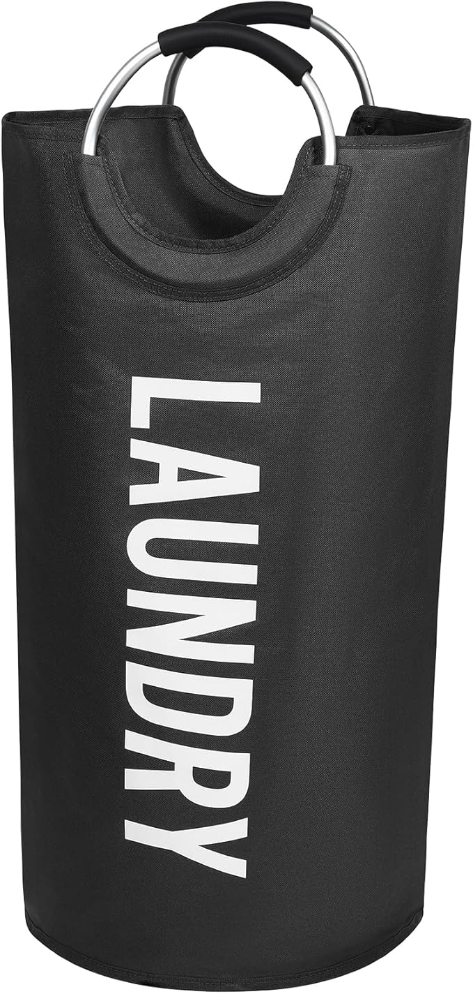 Miss Promation 90L Large Laundry Basket，Collapsible Laundry Basket Easy Storage，Waterproof Laundry Hamper，Clothes Hamper Stands Up Well (Black, M)