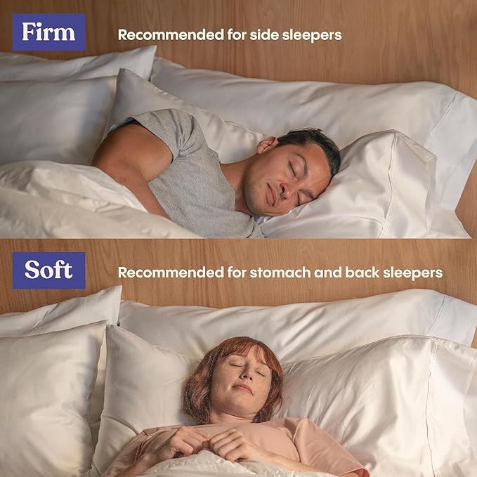 FluffCo Zen Fluff Pillows - Down Alternative - King Bed Pillow for Sleeping Made in USA - Luxury Hotel-Quality Pillow - 100% Cotton, 300 Thread Count (Soft King Size 1 Pack)