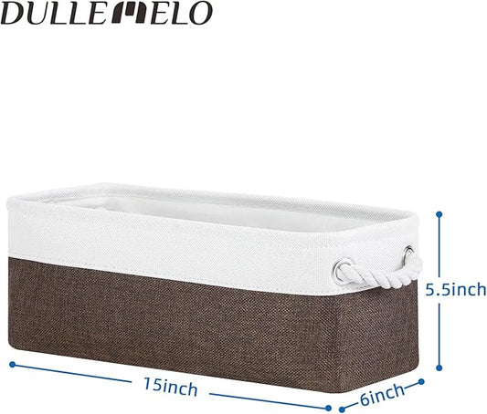 DULLEMELO Toilet Paper Storage Basket, Toilet Tank Basket with Rope Handles for Bathroom Storage