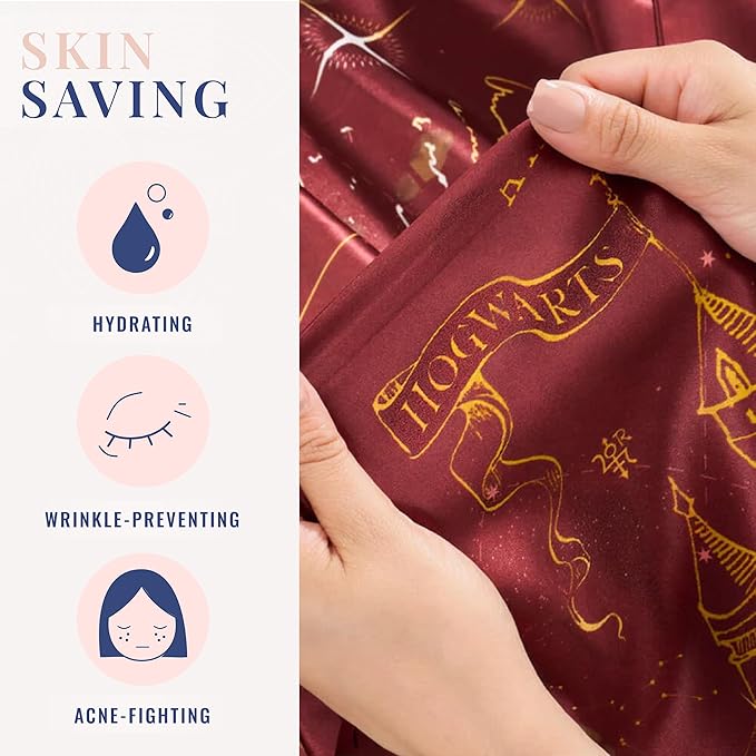 Blissy Silk Pillowcase - 100% Pure Mulberry Silk - 22 Momme 6A High-Grade Fibers - Silk Pillow Cover for Hair & Skin - Regular, Queen & King (Harry Potter - Marauder's Map, King)