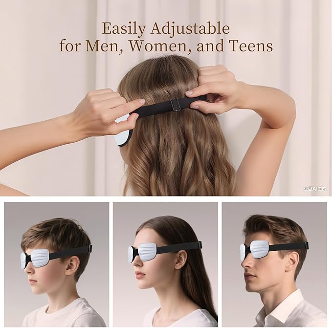 CLOZIA Sleep Mask for Men Women, Adjustable Hydrating Dry Eye Mask, 100% Blocking Eye Masks for Sleep, Soft Comfortable for Travel & Shift Work, Gray