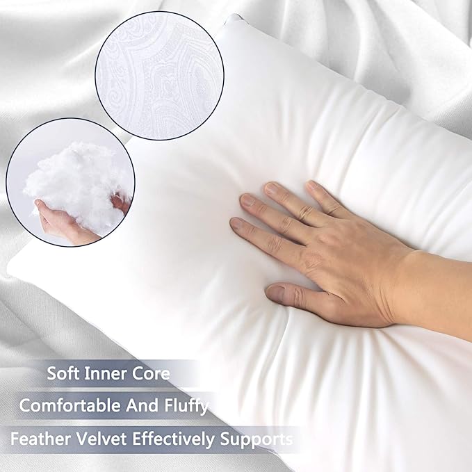 HIMOON Bed Pillows for Sleeping 2 Pack,Queen Size Cooling Pillows Set of 2,Top-end Microfiber Cover for Side Stomach Back Sleepers