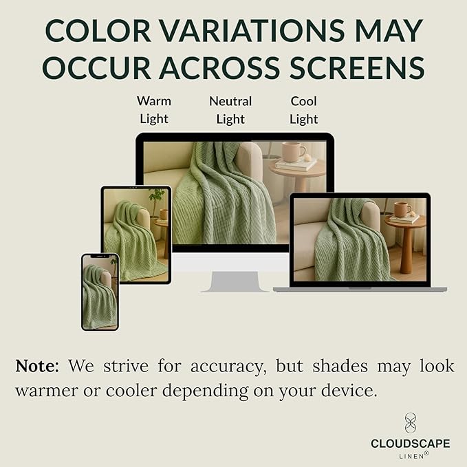 Cloud Scape Linen 8-Layer Muslin Blanket Queen Size - 100% Cotton, Soft and Breathable, Oversized Winter Blanket, Fits up to Full Size Bed, 92x92, Sage Green