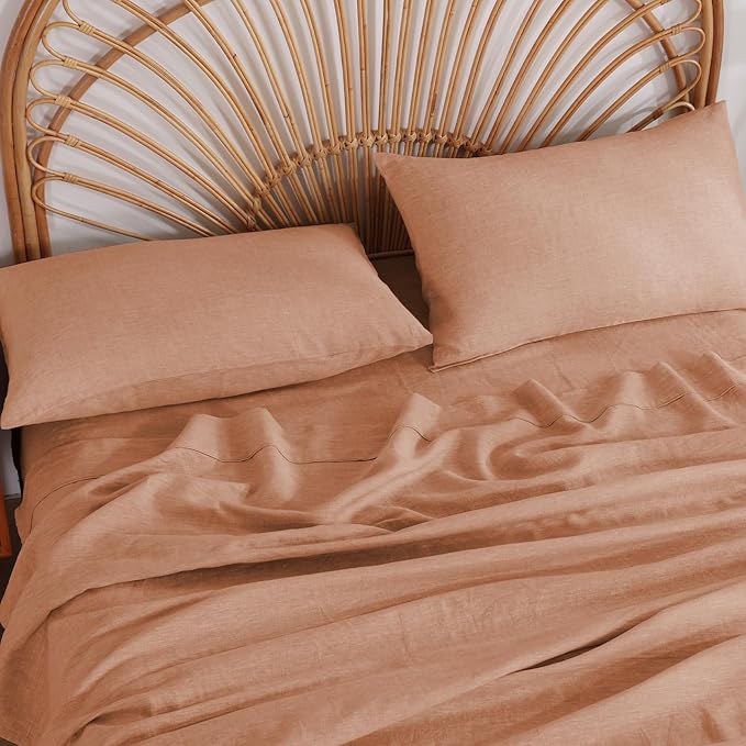 100% French Linen Pillowcase Set of 2, Breathable Envelope Closure Soft Linen Pillow Cover,Soft Luxury Hotel & Home Use, Gift