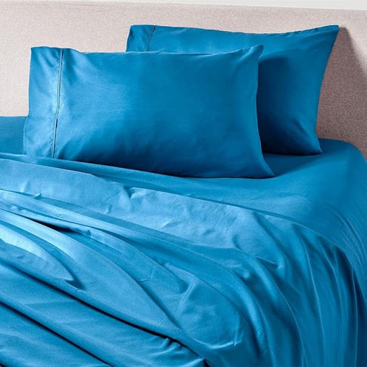 PeachSkinSheets Bahama Blue Sheet Set - 1500tc Level of Softness - Extra Soft Cooling Sheets for Hot Sleepers and Night Sweats - Regular King Size