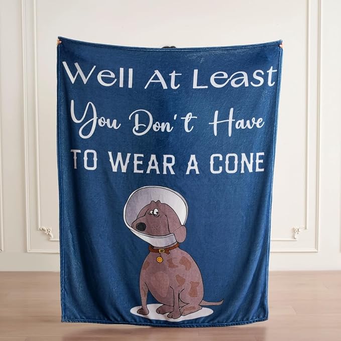 Lussena Thinking of You Gifts for Women Men – Get Well Blanket 50x60 Inch, Navy Flannel Comfort Blanket, Sympathy Throw for After Surgery, Chemo, Illness, Recovery