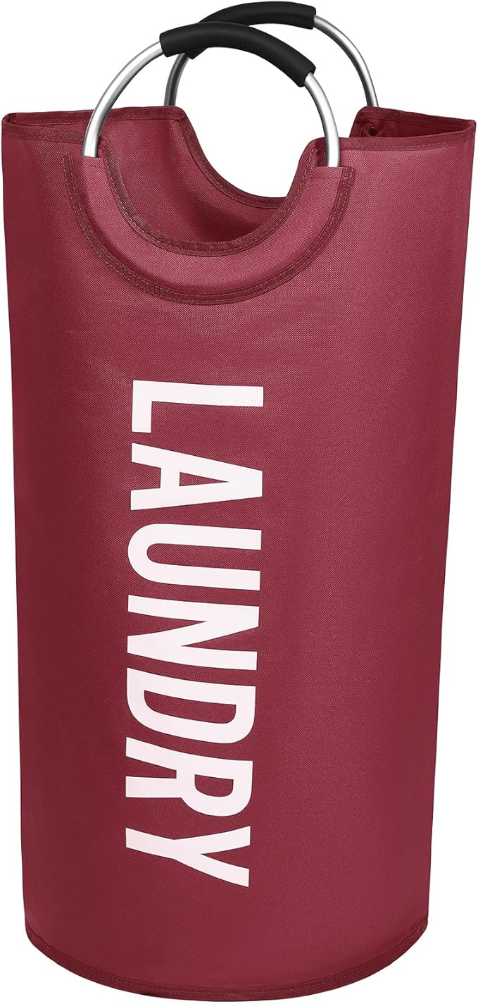 Miss Promation 90L Large Laundry Basket，Collapsible Laundry Basket Easy Storage，Waterproof Laundry Hamper，Clothes Hamper Stands Up Well (Red, L)