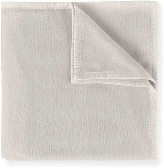 Peacock Alley All Seasons Luxury Cotton Blanket – 100% Long Staple Cozy Cotton Blanket for Sofa, Bed, and Crib - Queen, Flint