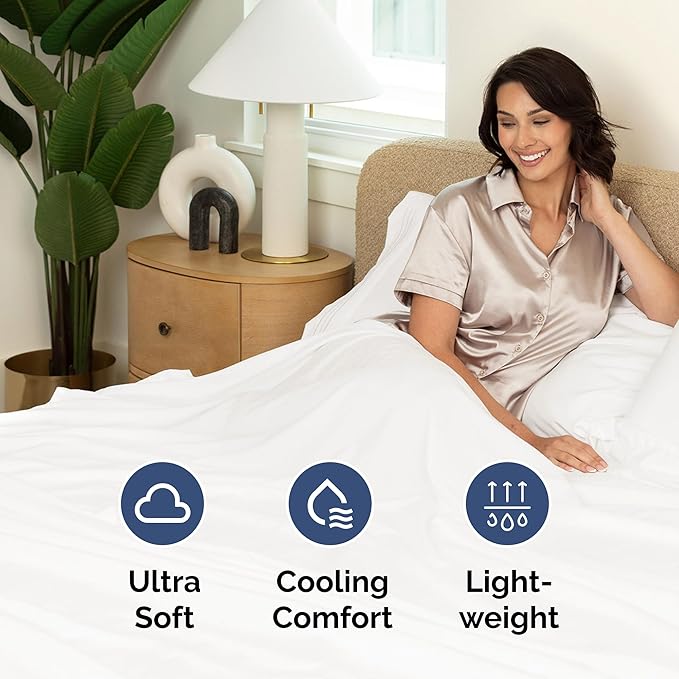 Cal King Size Flat Sheet - Hotel Quality Top Flat Bed Sheet Only - Ultra-Soft, Comfy Breathable & Cooling - Fade & Wrinkle Free - Easy-Care, Stain & Shrink Resistant Bedding - Oeko-Tex - Antique White