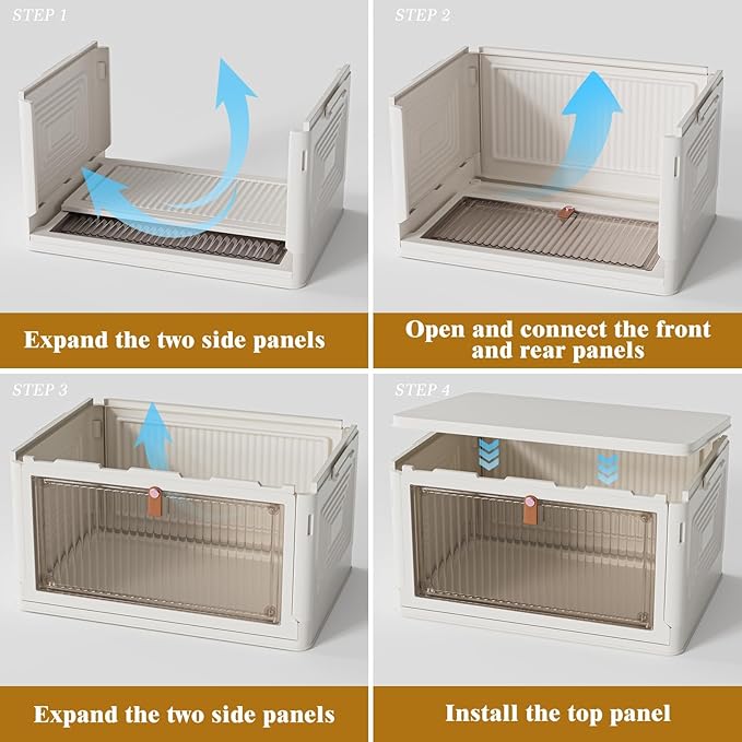 YFXCVSL 23Qt Plastic Storage Bins with Lids 3 Tier, Stackable for Storage, Boxes Lids, Containers, Multifunctional Folding Bedroom, Living Room, Study, Toy White