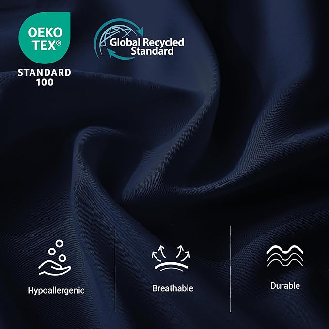 Bulk Twin Flat Sheets Only, 6 Pack Quick Sort Top Bed Sheet, Color-Coded Label Threads, Wrinkle-Free Shrinkage Durable Microfiber Hotel Motel Airb&bs Essentials for Hosts (66"x96",Navy Blue)