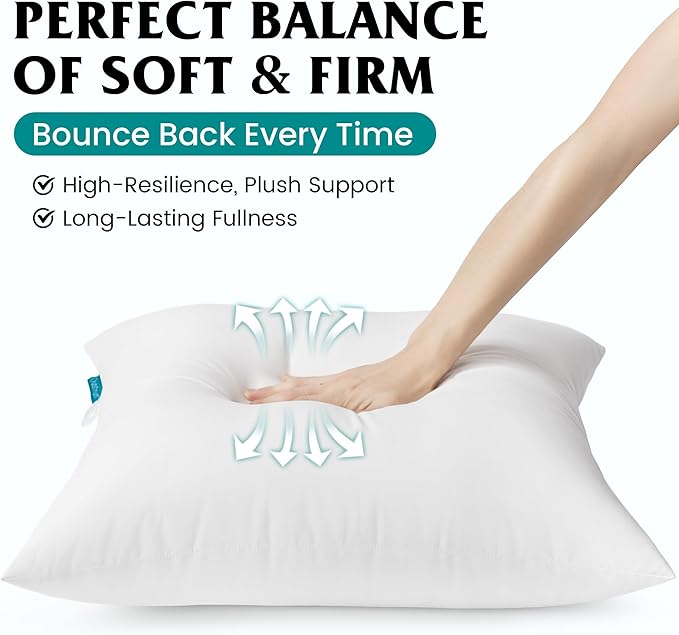 Oubonun 12x20 Waterproof Outdoor Lumbar Pillow Inserts – Set of 2 Soft & Fluffy, Water Resistant Throw Pillows for Patio, Garden, Porch, or Indoor Decorative