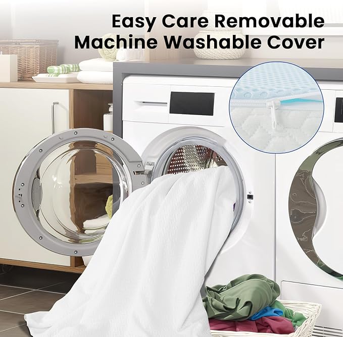 California King 3 Inch Gel Memory Foam Mattress Topper with Removable & Washable Breathable Cover, CertiPUR-US Certified