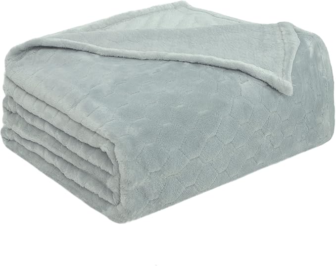 TOONOW Fleece Blanket Textured Fuzzy Plush Throw Blanket Twin Size 60" x 80", Super Soft Fluffy Bed Blanket Geometric Pattern Comfy Microfiber Flannel Blankets for Couch, Bed, Sofa, Mirage Gray