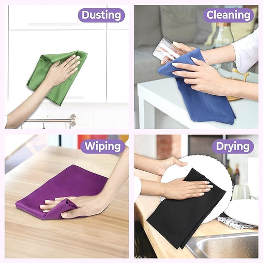 Urban Villa Kitchen Towels 100% Cotton Dish Towels for Kitchen(Set of 12)20”x30” Dish Cloths Highly Absorbent Kitchen Linen Set with Hanging Loop Perfect for Drying Dishes Cleaning Hand Towels – Multi