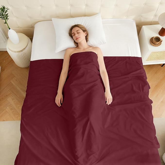 Queen Flat Sheet Only, 1 Pack Top Bed Sheets, Soft Breathable Brushed Microfiber Color-Coded Label Threads, (90"x102",Burgundy)