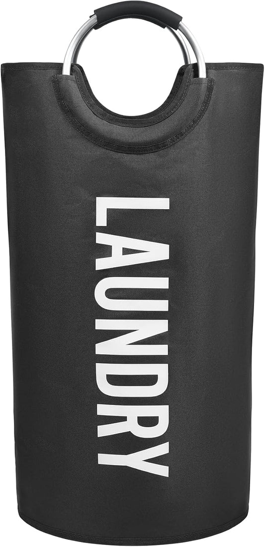 Miss Promation 90L Large Laundry Basket，Collapsible Laundry Basket Easy Storage，Waterproof Laundry Hamper，Clothes Hamper Stands Up Well (Black, L)