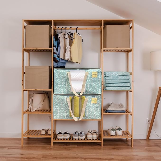 VENO 4 Pack Moving Bags, Storage Bins with lids, Packing Supplies for College, Alternative to Moving Boxes, Foldable, Heavy-Duty Tote (Evergreen, 4 Pack)