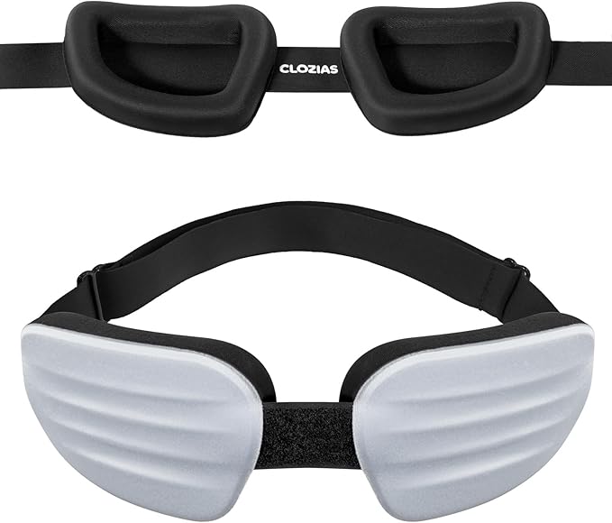 CLOZIA Sleep Mask for Men Women, Adjustable Hydrating Dry Eye Mask, 100% Blocking Eye Masks for Sleep, Soft Comfortable for Travel & Shift Work, Gray