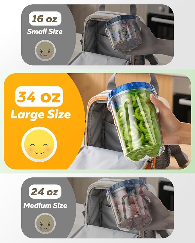 BiuLeon 12 Pack-34 oz Freezer Storage Containers, Plastic Food Storage Containers with Twist Top Lids, BPA Free and Reusable Soup Containers with Lids, Leakproof/Microwave/Dishwasher Safe