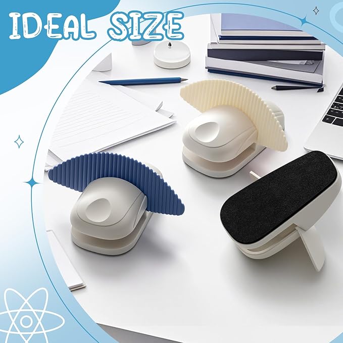 Faccito 2 Pcs Paper Holder Stand for Typing Non-Slip Mat Desktop Folder Document Holder with Anti-Slip Pads Portable Copy Stand Desktop Clamp for A4 Paper Office Reading (White,Blue)